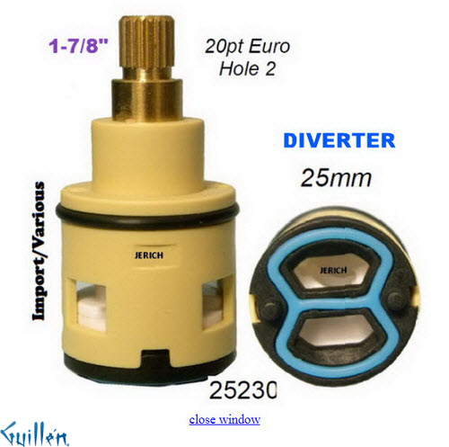 JER 25230;;__ 1-7/8in 20pt; Diverter cartridge; in Unfinish
