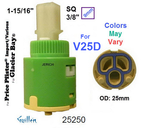 JER 25250;;__ 1-15/16in SQ; Single lever cartridge; in Unfinish