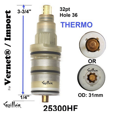 JER 25300HF;;__ 3-3/4in 32pt; Thermostatic cartridge; in Unfinish