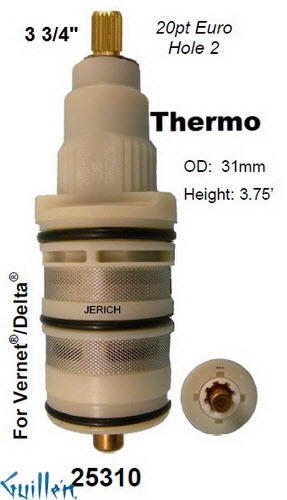 JER 25310;;__ 3-3/4in 20pt; Thermostatic cartridge; in Unfinish