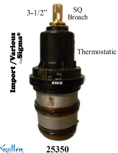 JER 25350;; __ 3-1/2in SQ; Thermostatic cartridge; in Unfinish