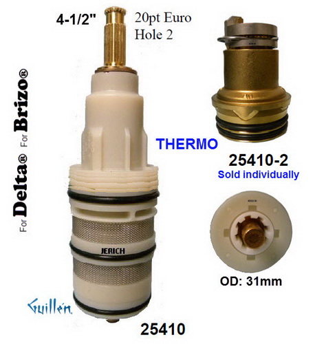 JER 25410;; __ 4-1/2in 20pt; Thermostatic cartridge; in Unfinish