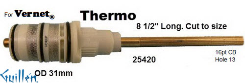JER 25420; 8-1/2in 16pt; Thermostatic cartridge; in Unfinish