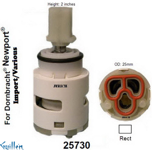 JER 25730;;__ 2in Rect; Single lever cartridge; in Unfinish