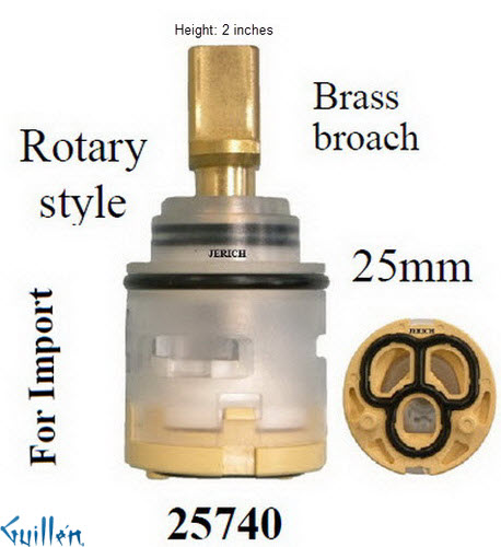 JER 25740;;__ 2in SQ; Single lever cartridge rotary style; in Unfinish