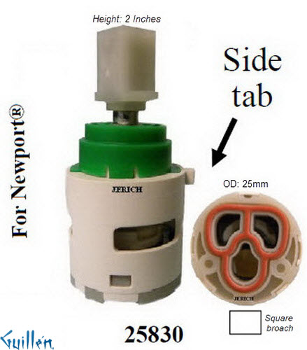 JER 25830;;__ 2in SQ; Single lever cartridge; in Unfinish