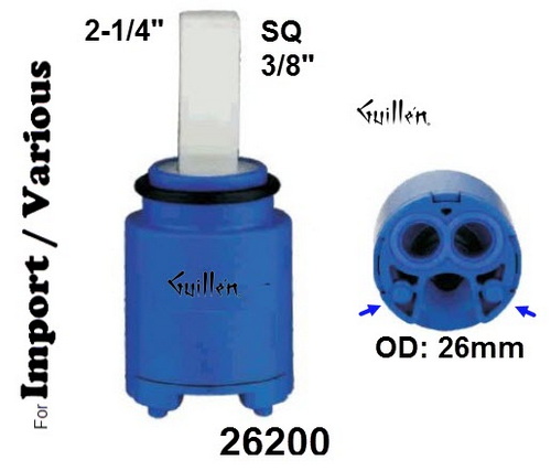 JER 26200;;__ 2-1/4in SQ; Single lever cartridge; in Unfinish
