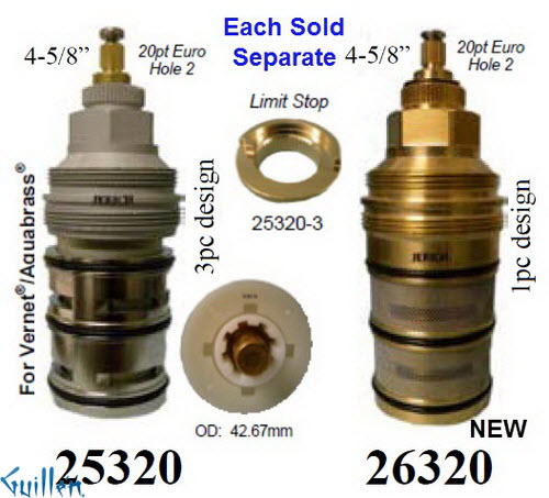 JER 26320;;__ 4-5/8in 20pt; Thermostatic cartridge; in Unfinish