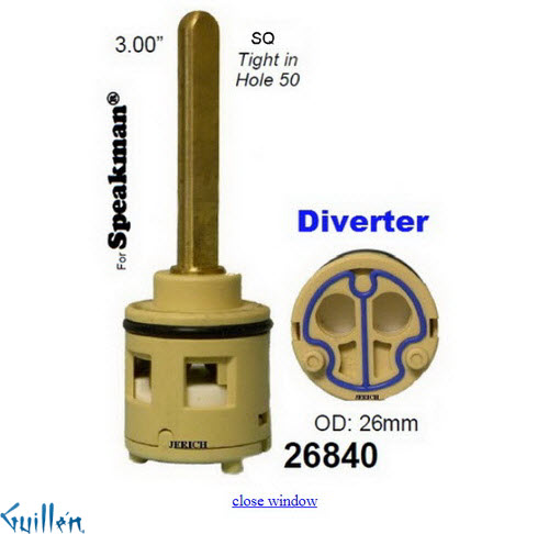 JER 26840;;__ 3in UNK; Diverter cartridge; in Unfinish