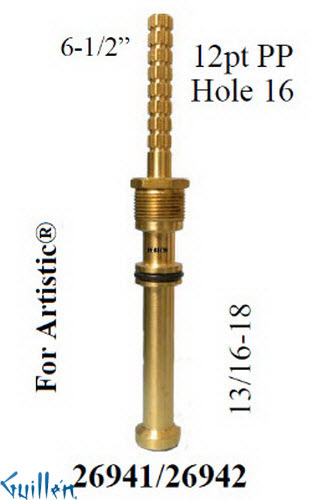 JER 26941;;__ 6-1/2in UNK; Hot cwc piston stem cartridge; in Unfinish