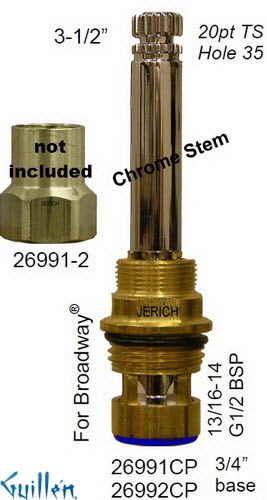 JER 26991CPLF;; __ 3-1/2in 20pt; Hot cwc 1/4 Turn brass cartridge ceramic; in Chrome