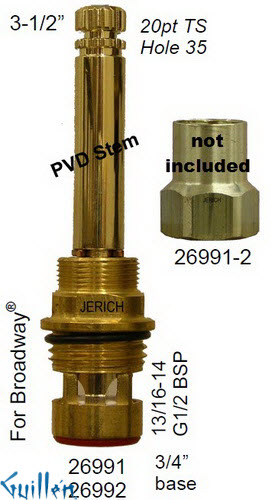JER 26992LF;; __ 3-1/2in 20pt; Cold ccwc 1/4 Turn brass cartridge ceramic; in Polished Brass