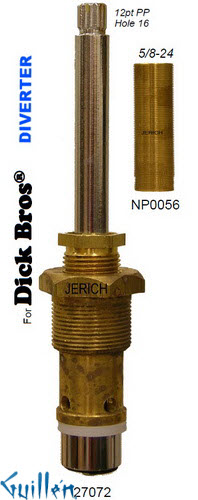 JER 27072;;__ UNK; 12pt; Diverter cartridge; in Unfinish
