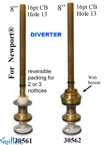 JER 30561;;__ 8in; 16pt; Diverter cartridge; in Unfinish