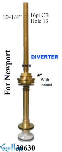 JER 30630;;__ 10-1/4in; 16pt; Diverter cartridge; in Unfinish