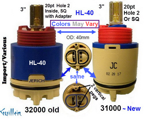 JER 31000; __ 3in SQ or 20pt; Pressure balance cartridge; in Unfinish; Replaces 32000