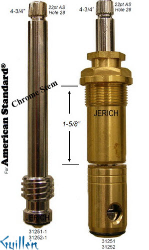 JER 31252LF;; __ 4-3/4in 22pt; Cold ccwc piston stem assembly; in Chrome