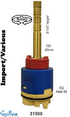 JER 31500;;__ 5-1/4in SQ; Single lever cartridge; in Unfinish