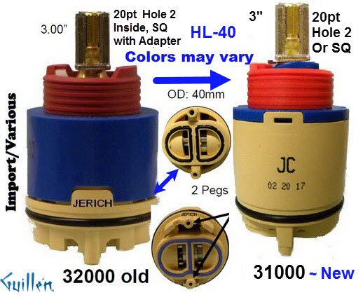 JER 32000;;__ 3in 20pt; Pressure balance cartridge blue model; in Unfinish; Use 31000