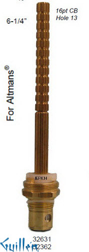 JER 32632;; __ 6-1/4in 16pt; Cold ccwc 1/4 Turn brass cartridge ceramic; in Unfinish