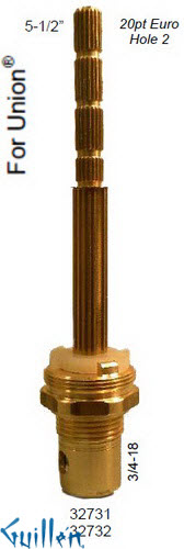 JER 32732;; __ 5-1/2in 20pt; Cold ccwc 1/4 Turn brass cartridge ceramic; in Unfinish