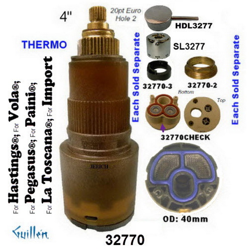 JER 32770-2;; __ 4in; Thermostatic cartridge nut; in Unfinish