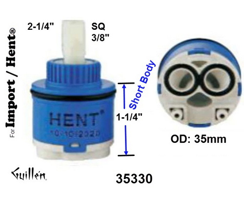 JER 35330;;__ 2-1/4in SQ; Single lever cartridge; in Unfinish