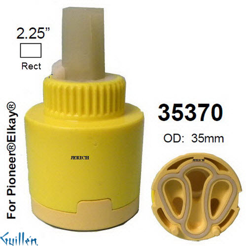 JER 35370;;__ 2-1/4in Rect; Single lever cartridge yellow; in Unfinish