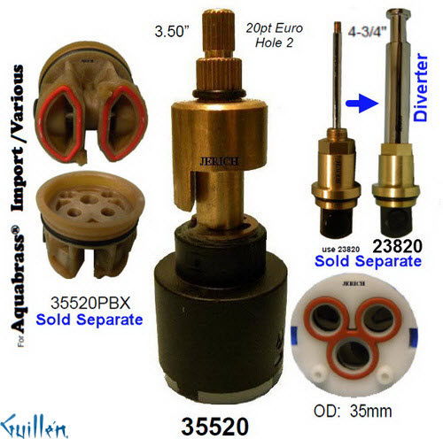 JER 35520PBX;; __ 1-7/16in; pressure balance cartridge; in Unfinish