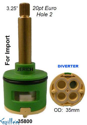 JER 35800;;__ 3-1/4in 20pt; Diverter cartridge; in Unfinish