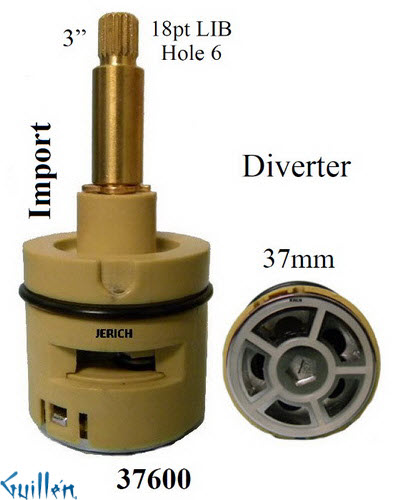 JER 37600;;__ 3in 18pt LIB; Diverter Cartridge 5 port; in Unfinish