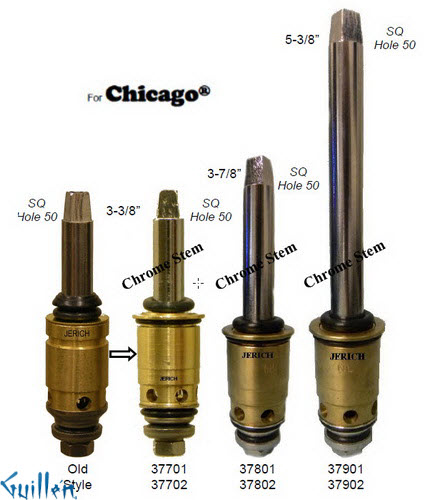 JER 37702LF;; __ 3-3/8in SQ; Cold ccwc 1/4 Turn brass cartridge ceramic; in Chrome