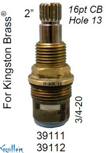 JER 39112LF;; __ 2in 16pt; Cold ccwc 1/4 Turn brass cartridge ceramic; in Chrome