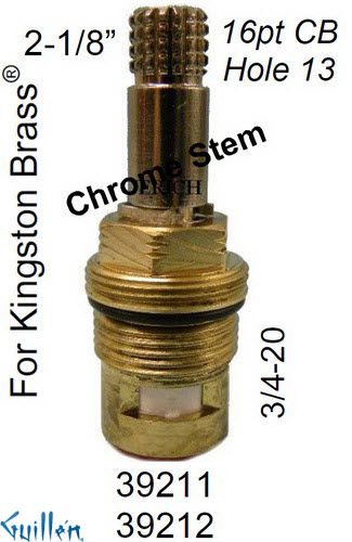 JER 39211LF;; __ 2-1/8in 16pt; Hot cwc 1/4 Turn brass cartridge ceramic; in Chrome