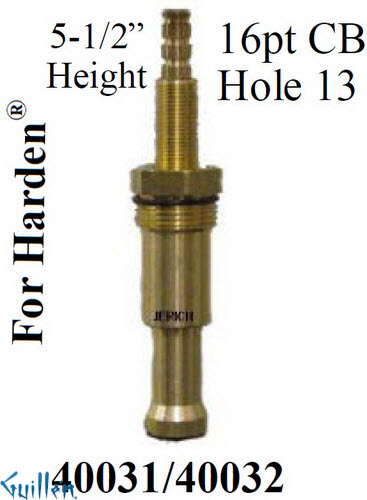 JER 40032;; __ 6-1/8in 16pt; Cold ccwc 1/4 Turn brass cartridge ceramic; in Unfinish
