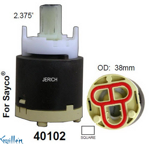 JER 40102;;__ 2-3/8in SQ; Single lever cartridge; in Unfinish