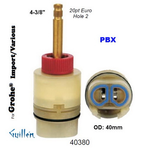 JER 40380;__ 4-3/8in 20pt; Pressure balance cartridge; in Unfinish