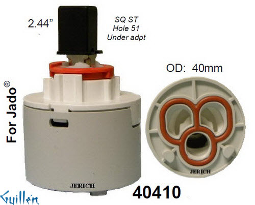 JER 40410;;__ 2-11/25in SQ; Single lever cartridge; in Unfinish