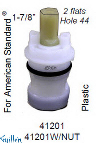JER 41201;; __ 1-7/8in D; Hot cwc 1/4 Turn plastic cartridge; in Unfinish