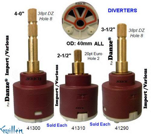 JER 41310;;__ 2-1/2in 20pt; Diverter cartridge; in Unfinish