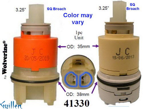 JER 41330;; __ 3-1/4in SQ; Single lever cartridge; in Unfinish