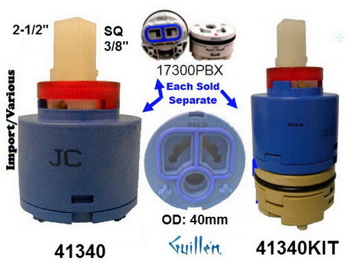 JER 41340KIT;;__ 3-1/2in SQ; pressure balance catridge; in Unfinish