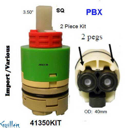 JER 41350KIT;; __ 3-1/2in SQ; pressure balance cartridge 2 pieces; in Unfinish