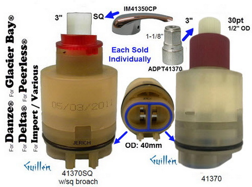 JER 41370;;__ 3in 30pt; Pressure balance cartridge; in Unfinish