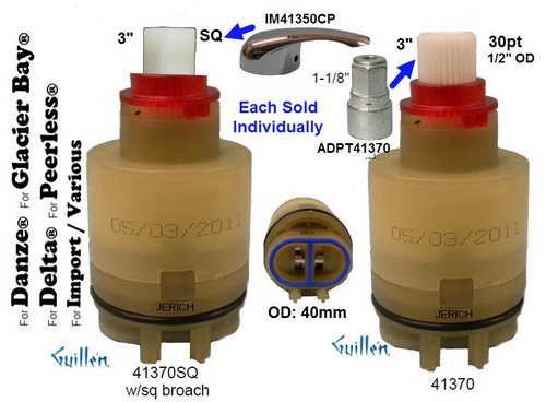 JER 41370SQ;;__ 3in SQ; Pressure balance cartridge; in Unfinish
