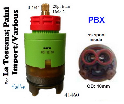 JER 41460;;__ 3-1/4in 20pt; Pressure balance cartridge; in Unfinish