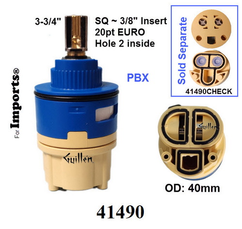 JER 41490; __ 3-3/4in SQ; pressure balance cartridge with bonnet; in Unfinish