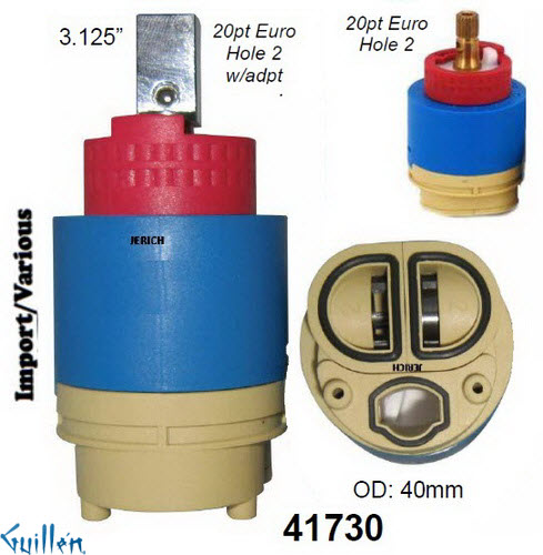 JER 41730;;__ 3-1/8in SQ; pressure balance catridge; in Unfinish