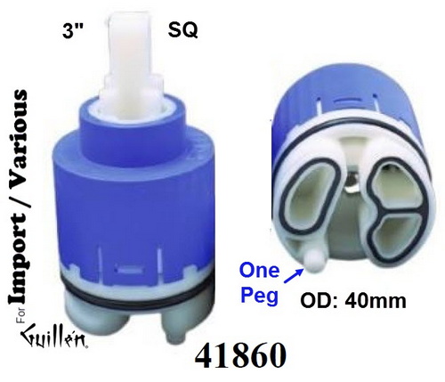 JER 41860;;__ 3in SQ; Single lever cartridge; in Unfinish