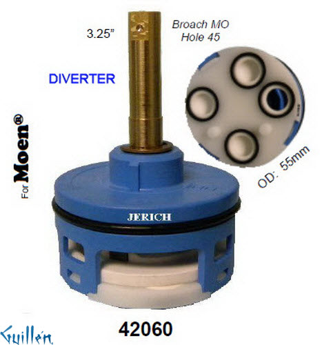 JER 42060;; __ 3-1/4in MO; Diverter cartridge; in Unfinish